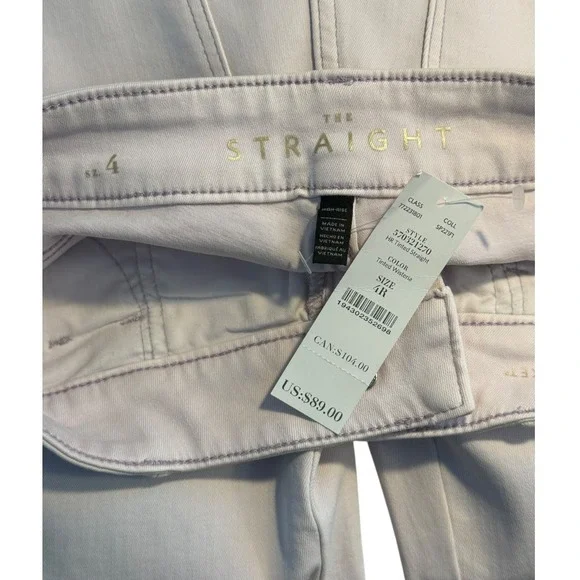 White House Black Market High Rise Straight Jeans Tinted Wisteria Lavender 4 NEW - Picture 3 of 7